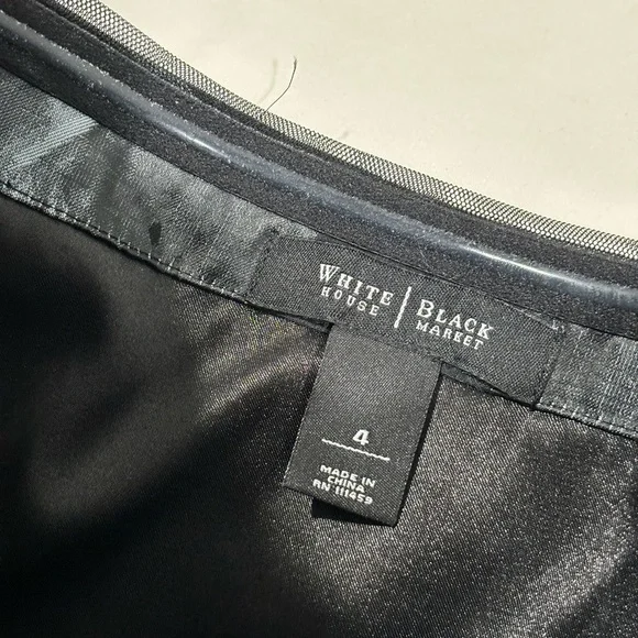 WHBM Strapless Feather Print black and white Dress size 4 - Picture 10 of 14